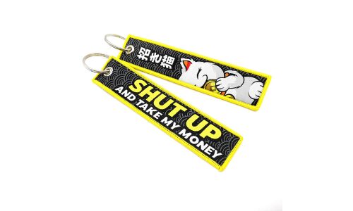 Брелок тканевый с вышивкой «SHUT UP»