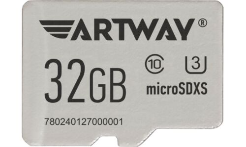 Карта памяти Artway microSDXS, 32Гб, класс 10, 100Мб/с, арт. SDAWU3S2/32GB