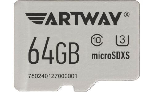 Карта памяти Artway microSDXS, 64Гб, класс 10, 100Мб/с, арт. SDAWU3S2/64GB