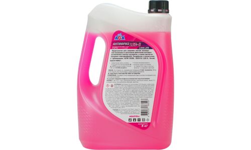 Антифриз AGA LEC-II Long Life, P-OAT, розовый, -50°C, 5кг, арт. AGA319LL