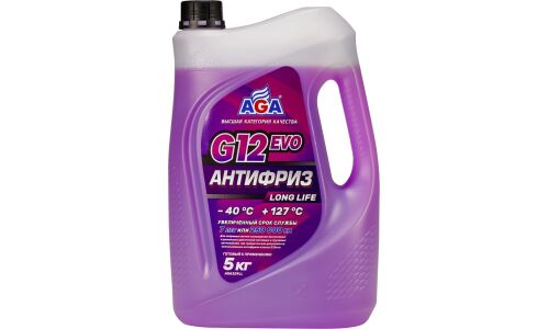 Антифриз AGA Long Life, G12evo, PSi-OAT, фиолетовый, -50°C, 5кг, арт. AGA329LL