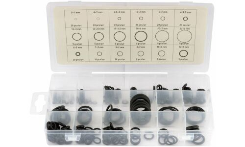 Кольца уплотнительные Автодело, от 3х1мм до 22х2мм, набор 225 шт, арт. 45525
