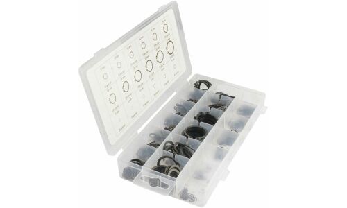 Кольца стопорные Автодело, внешние, 3-32мм, набор 300 шт, в кейсе, арт. 45531