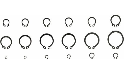 Кольца стопорные Автодело, внешние, 3-32мм, набор 300 шт, в кейсе, арт. 45531