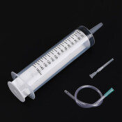 Шприц пластиковый 150 мл + трубка 1м, для откачки жидкости, масла