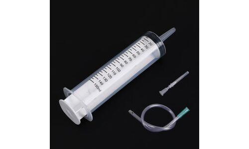 Шприц пластиковый 150 мл + трубка 1м, для откачки жидкости, масла