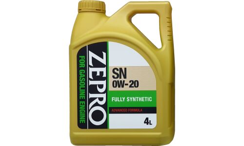 Масло моторное Zepro Fully Synthetic 0w20, синтетическое, API SN, ILSAC GF-5, для бензинового двигателя, 4л, арт. 30011331-004