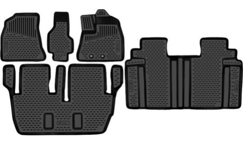 Коврики модельные Autofamily 3D, для Toyota Voxy / Noah 3 2014+ (правый руль), для переднего и заднего ряда, полиуретан, черный цвет, 5 шт, арт. ELEMENT3DA36027210k