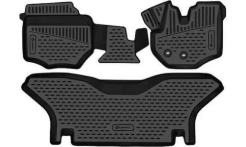 Коврики модельные Autofamily 3D, для Toyota Hiace 2010+ (правый руль), для переднего и заднего ряда, полиуретан, черный цвет, 3 шт, арт. ELEMENT3DA36509210k