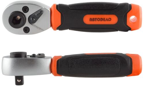 Трещотка "АвтоДело" под кв. 1/4", с фиксатором, 105мм