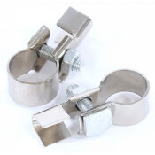 Клеммы для аккумулятора, медь, стандартные (+19.5/-17.9), крепление провода обжимом, 2 шт