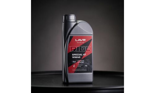 Масло для мотоциклов Lavr Motoline Ride Special 4Т 10w40, синтетическое, API SN, JASO MA2, 4-тактное, 1л, арт. Ln7747
