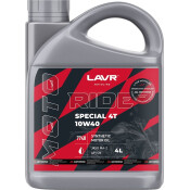 Масло для мотоциклов Lavr Motoline Ride Special 4Т 10w40, синтетическое, API SN, JASO MA2, 4-тактное, 4л, арт. Ln7748