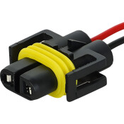 Разъём 2 pin Airline, мама, с проводами для ламп H11, H16, H27/2, Лада, ГАЗ, Hyundai/Kia, арт. AECC095