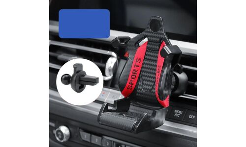 Держатель для телефона Racig Seat Car Phone Holder (в форме спортивного сидения), в дефлектор, черный с красными лентами, арт. LHZ-02