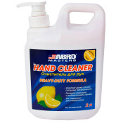 Очиститель для рук ABRO Masters Hand Cleaner, с содержанием пемзы, аромат лимона, бутылка с дозатором 2л, арт. HC-2000-AM-RE