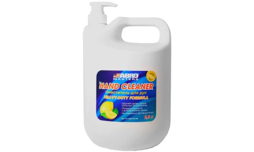 Очиститель для рук ABRO Masters Hand Cleaner, с содержанием пемзы, аромат лимона, бутылка с дозатором 3.8, арт. HC-4000-AM-RE