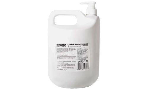 Очиститель для рук ABRO Masters Hand Cleaner, с содержанием пемзы, аромат лимона, бутылка с дозатором 3.8, арт. HC-4000-AM-RE