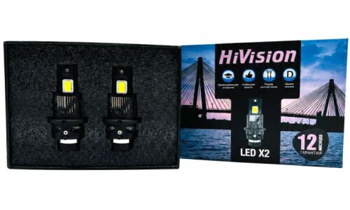 Лампа светодиодная HiVision LED X2 D4R (P32d-6), 12/24В, 35Вт, 6000К, комплект 2 шт, арт. УТ-00008005