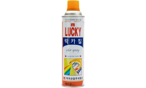 Краска аэрозольная Lucky, многоцелевая нитроэмаль, оранжевая, цветовой код RAL 2002, баллон 530мл, арт. LC-322
