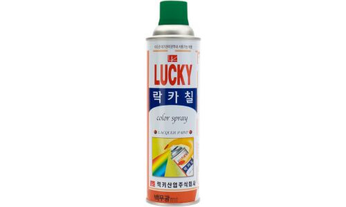 Краска аэрозольная Lucky, многоцелевая нитроэмаль, зелёная, цветовой код RAL 6002, баллон 530мл, арт. LC-319