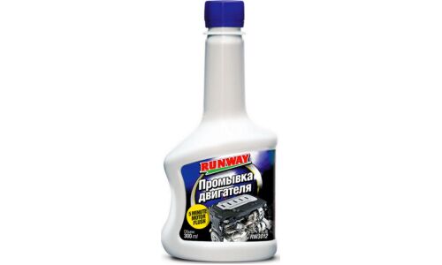 Промывка масляной системы Runway Motor Flush, 5-минутная, для бензиновых и дизельных двигателей, бутылка 300мл, арт. RW3012