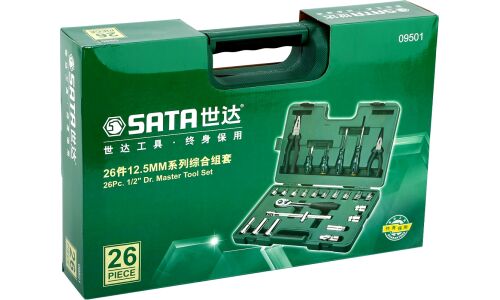 Набор инструментов SATA, под размер 1/2", комплект 26 предметов, арт. 09501