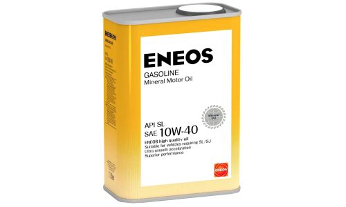 Масло моторное Eneos Gasoline 10w40, минеральное, API SL/SJ, для бензинового двигателя, 1л, арт. oil5065