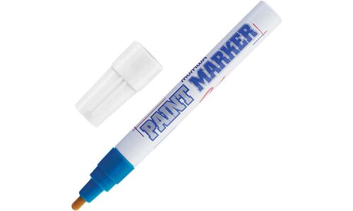 Маркер эмалевый Munhwa Paint Marker, синий, перманентный, для различных поверхностей, 4мм