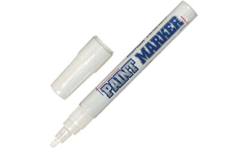 Маркер эмалевый Munhwa Paint Marker, белый, перманентный, для различных поверхностей, 4мм