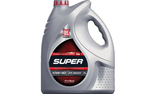 Масло моторное Лукойл Super 10w40 полусинтетическое, API SG/CD, универсальное, 5л, арт. 19193
