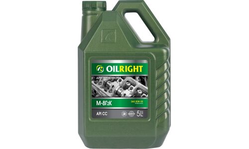 Масло моторное OILRIGHT М-8Г2К 20w20, минеральное, API CC, для дизельного двигателя, 5л, арт. 2490