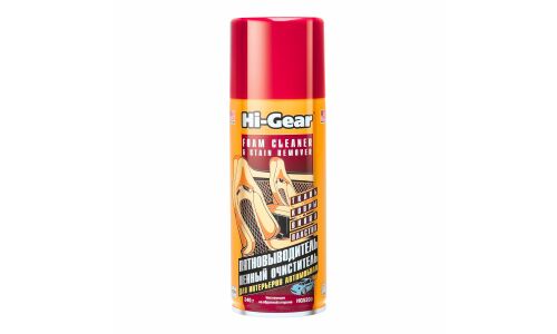 Очиститель салона Hi-Gear Foam Cleaner & Stain Remover, пенный, для пластика, ткани, винила и ковровых покрытий, устраняет запахи, аэрозоль 340г, арт. HG5200