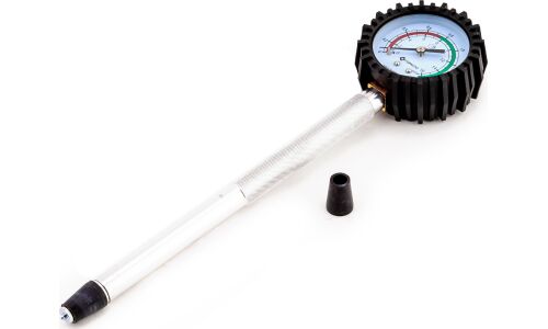 Компрессометр TOPAUTO, прижимной, для бензиновых двигателей, до 1.6МПа, трубка 205мм, арт. 11121