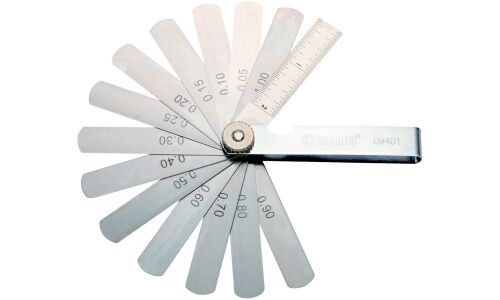 Набор измерительных щупов SATA, от 0.05мм до 0.1мм, 14 пластин, длина 76мм, арт. 09401