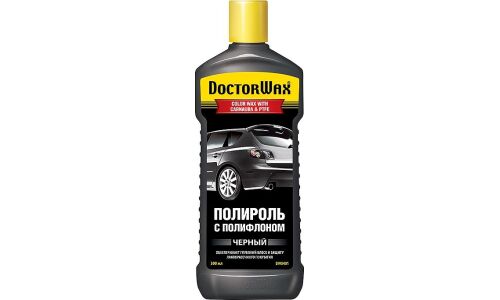 Полироль кузова Doctor Wax Color Wax With Carnauba & PTFE, защитный, с тефлоном и воском карнауба, для чёрных автомобилей, бутылка 300мл, арт. DW8401
