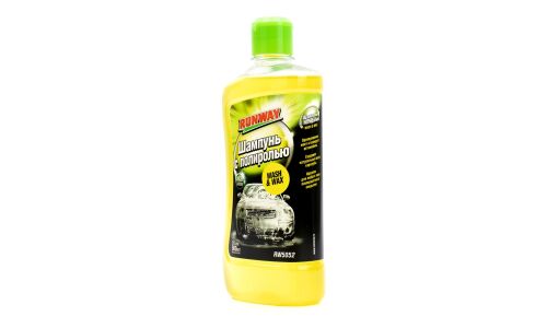 Автошампунь Runway Wash & Wax, для ручной мойки, с воском карнауба, с эффектом полироли, бутылка 500мл, арт. RW5052