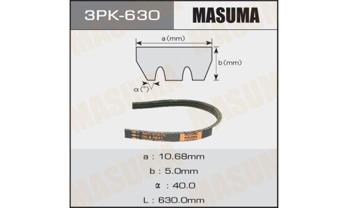 Ремень ручейковый Masuma 3PK- 630
