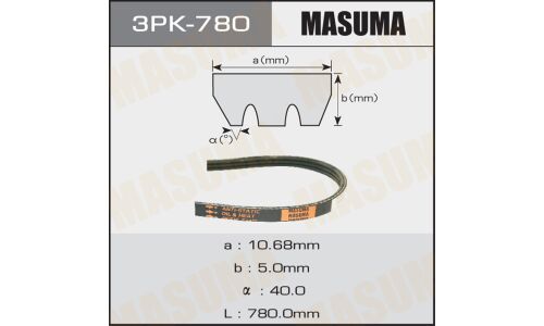 Ремень ручейковый "Masuma" 3PK- 780