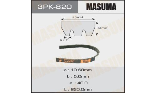 Ремень ручейковый Masuma 3PK- 820