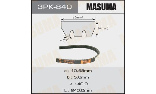 Ремень ручейковый MASUMA 3PK- 840