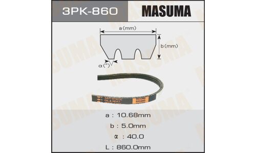 Ремень ручейковый Masuma 3PK- 860