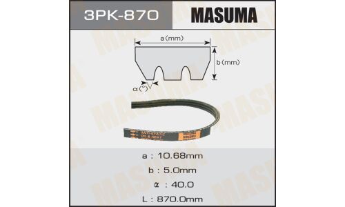 Ремень ручейковый MASUMA 3PK- 870