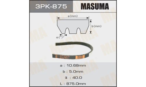 Ремень ручейковый Masuma 3PK- 875