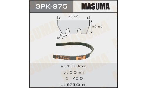 Ремень ручейковый "Masuma" 3PK- 975