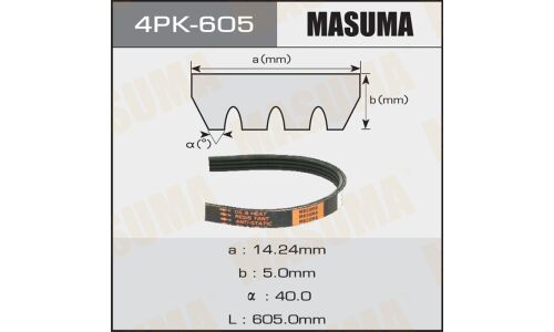 Ремень ручейковый "Masuma" 4PK- 605