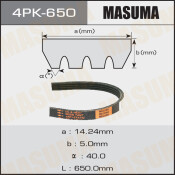 Ремень ручейковый Masuma 4PK- 650