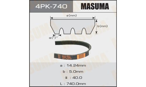 Ремень ручейковый Masuma 4PK- 740