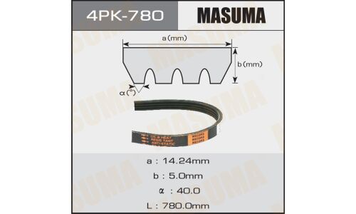 Ремень ручейковый Masuma 4PK- 780