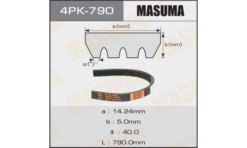 Ремень ручейковый Masuma 4PK- 790